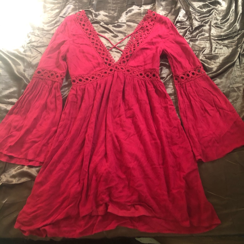 Maroon flowy dress